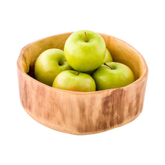 Nature Tek 64 oz Round Natural Wood Serving Bowl - 9 1/4