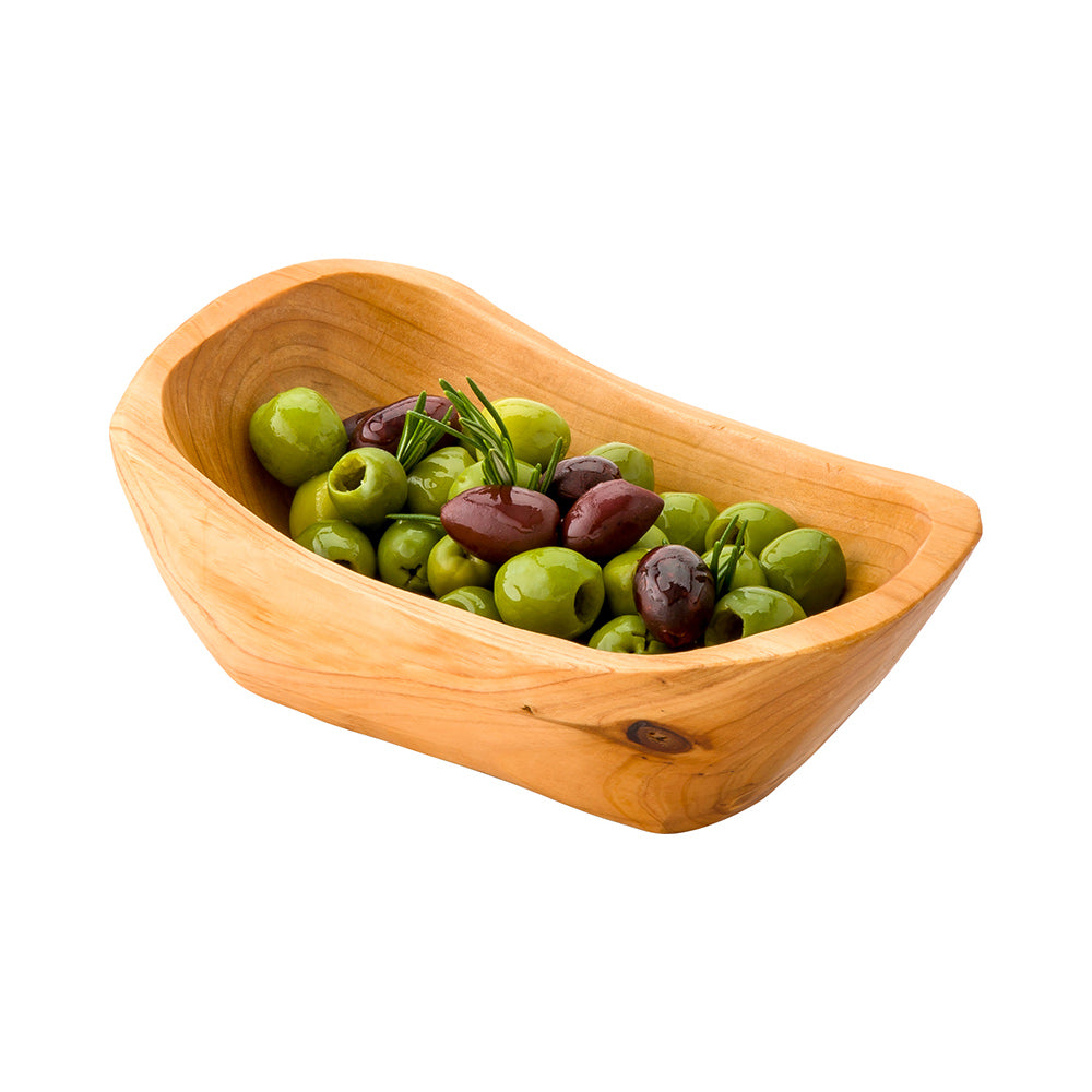 Nature Tek 13 oz Oval Natural Wood Serving Bowl - 7 1/2" x 4 1/4" x 2 3/4" - 1 count box