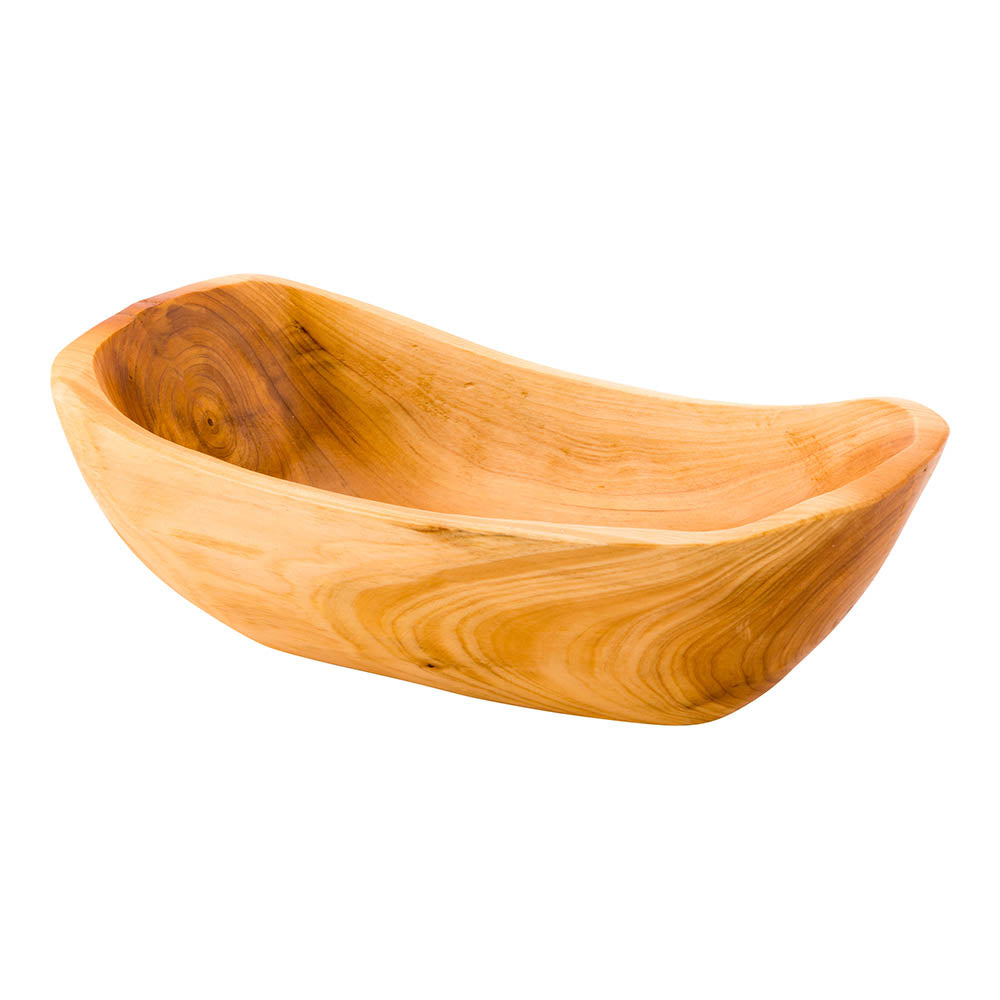 Nature Tek 37 oz Oval Natural Wood Serving Bowl - 11 1/4" x 6 1/4" x 3 1/2" - 1 count box