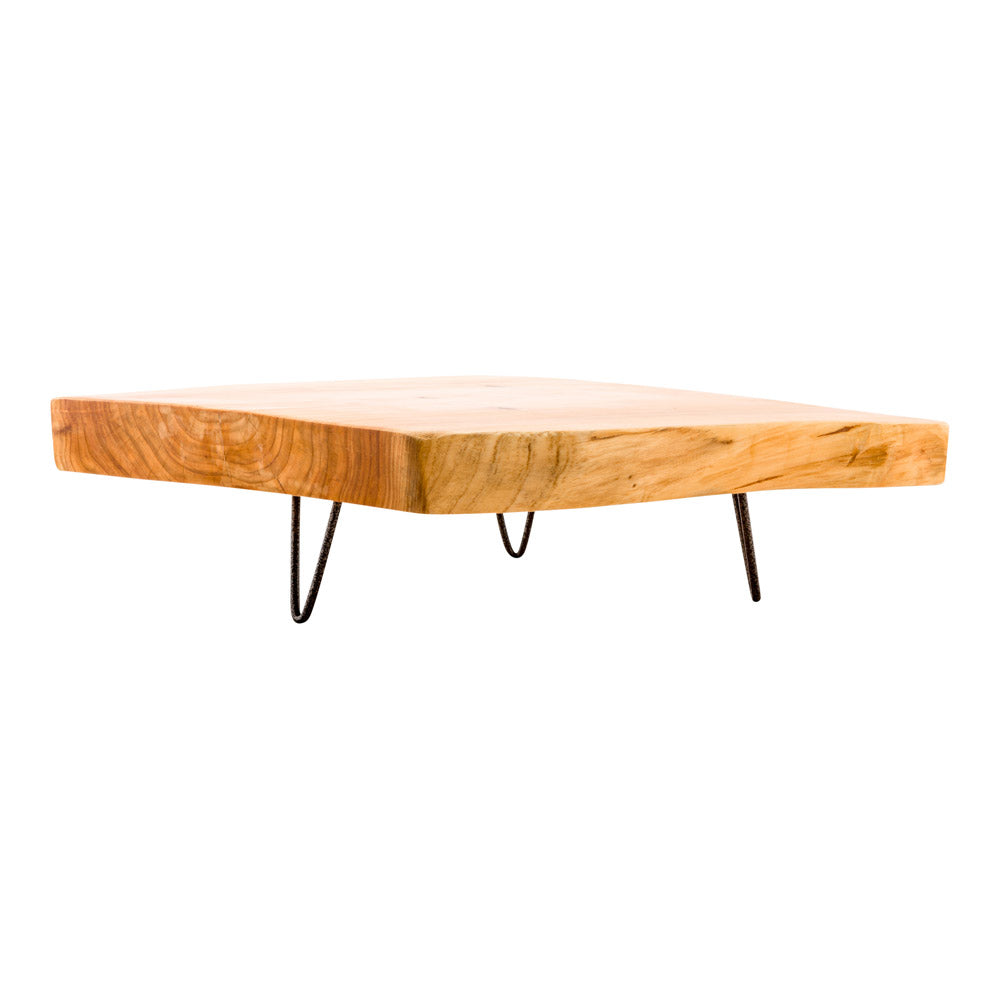 Nature Tek Natural Wood Large Serving Stand - 3-Legged - 15" x 14" x 1 1/2" - 1 count box