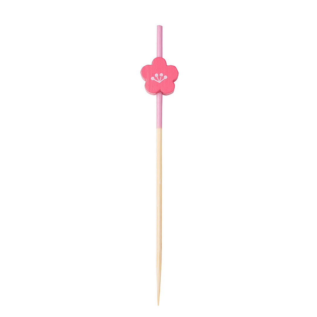 Pink Bamboo Flower Skewer - 3 1/2" - 1000 count box