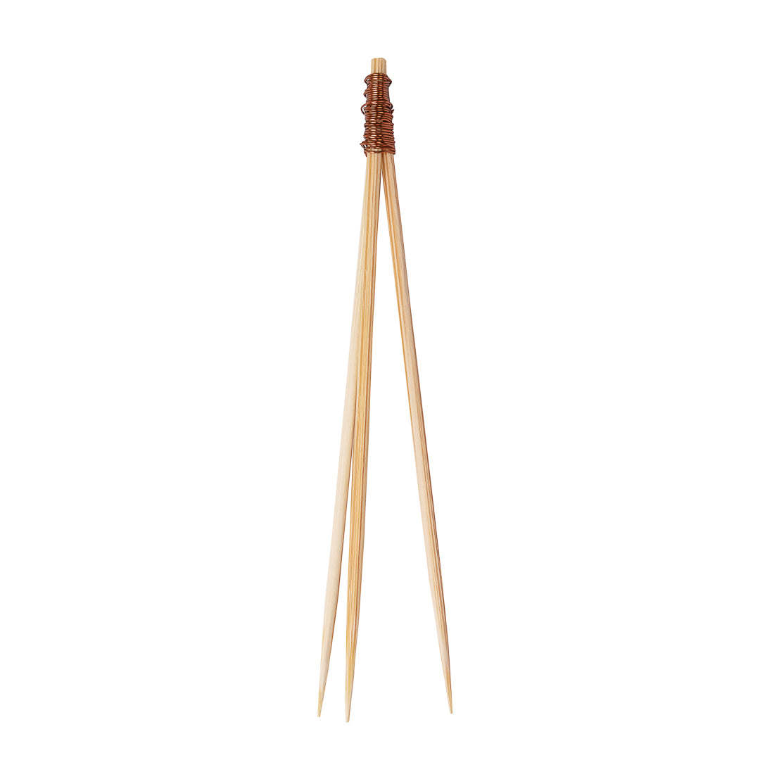 Natural Bamboo Copper Top Skewer - 3 1/2" - 1000 count box