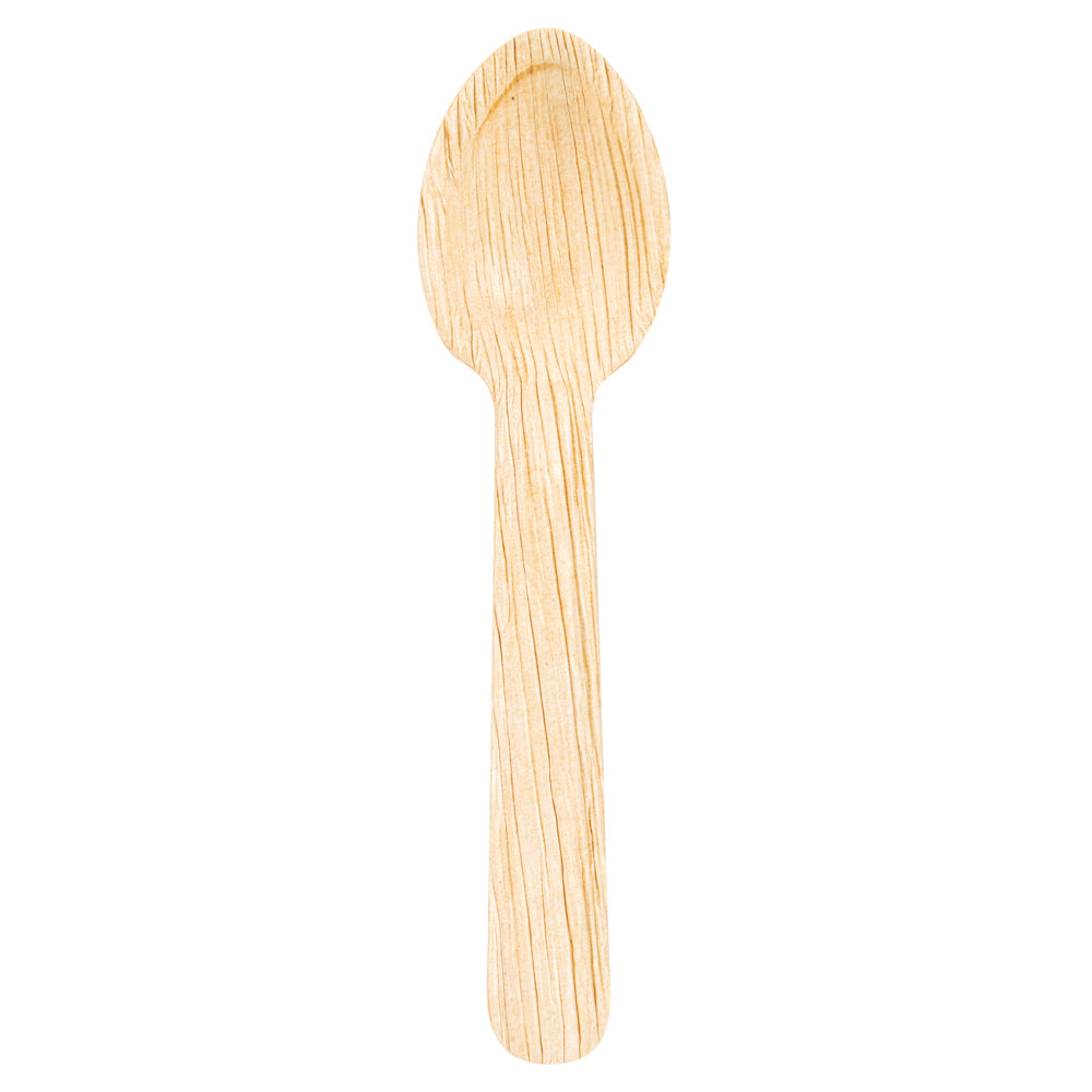 Indo Round Natural Palm Leaf Spoon - 5 1/2" - 100 count box