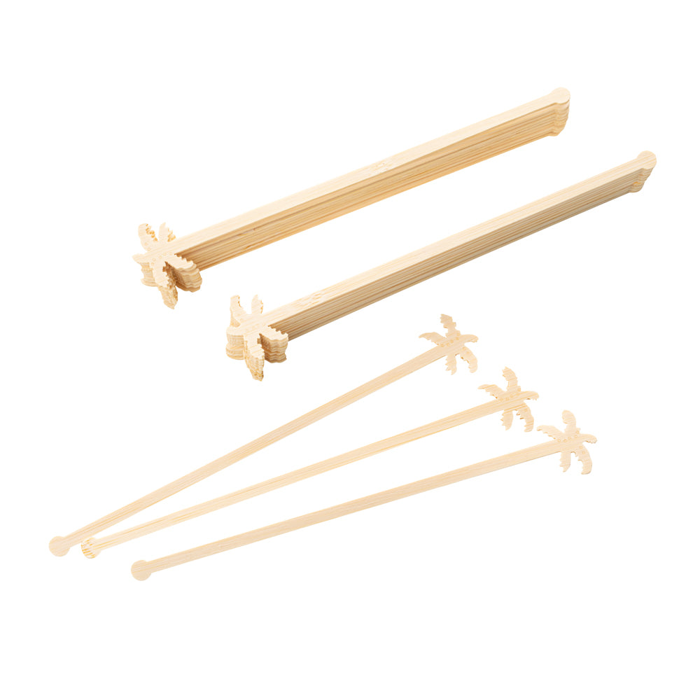 Restpresso Natural Bamboo Palm Tree Stirrer - 7" - 1000 count box