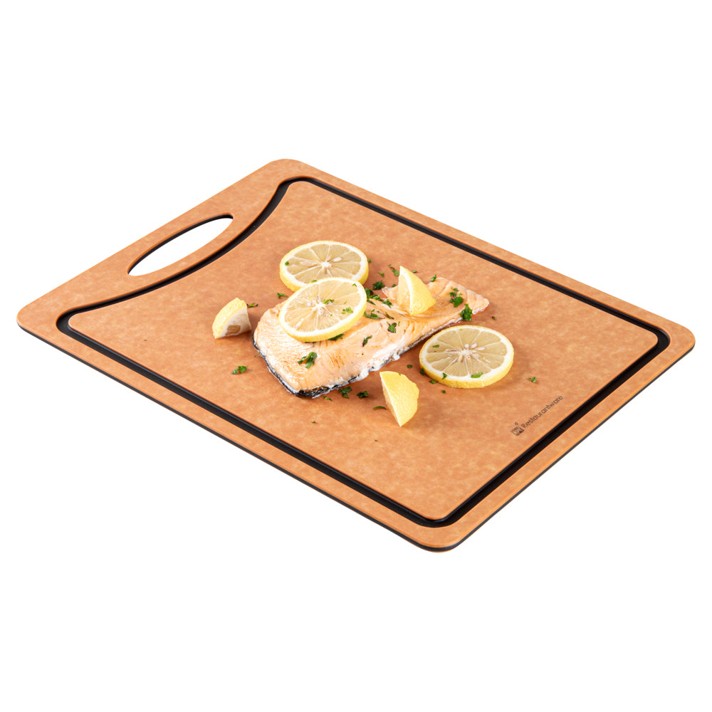 Nature Tek Wood Gourmet Cutting Board - with Juice Groove, Handle - 14 1/2" x 10 3/4" - 1 count box