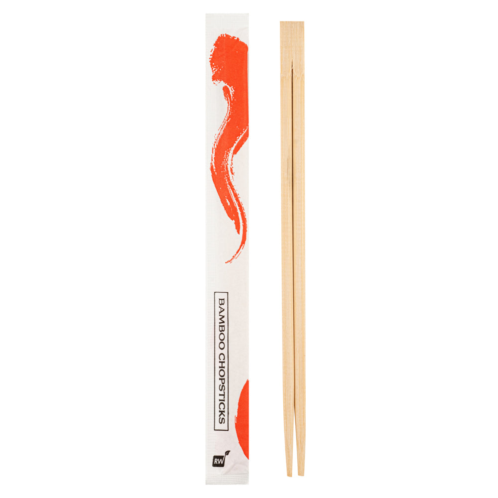 Bambuddha Natural Bamboo Twin Chopsticks - Wrapped - 9" - 1000 count box