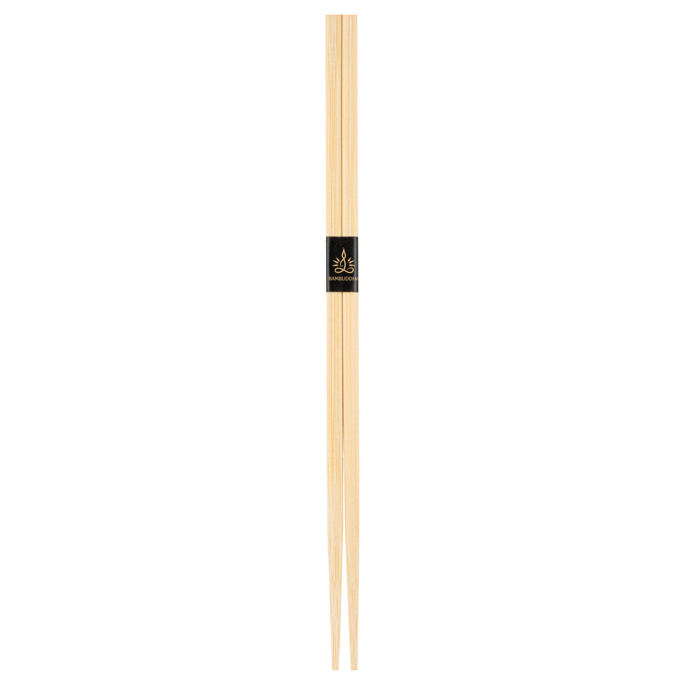 Bambuddha Square Natural Bamboo Modern Chopsticks - with Paper Band - 9 1/2" - 1000 count box