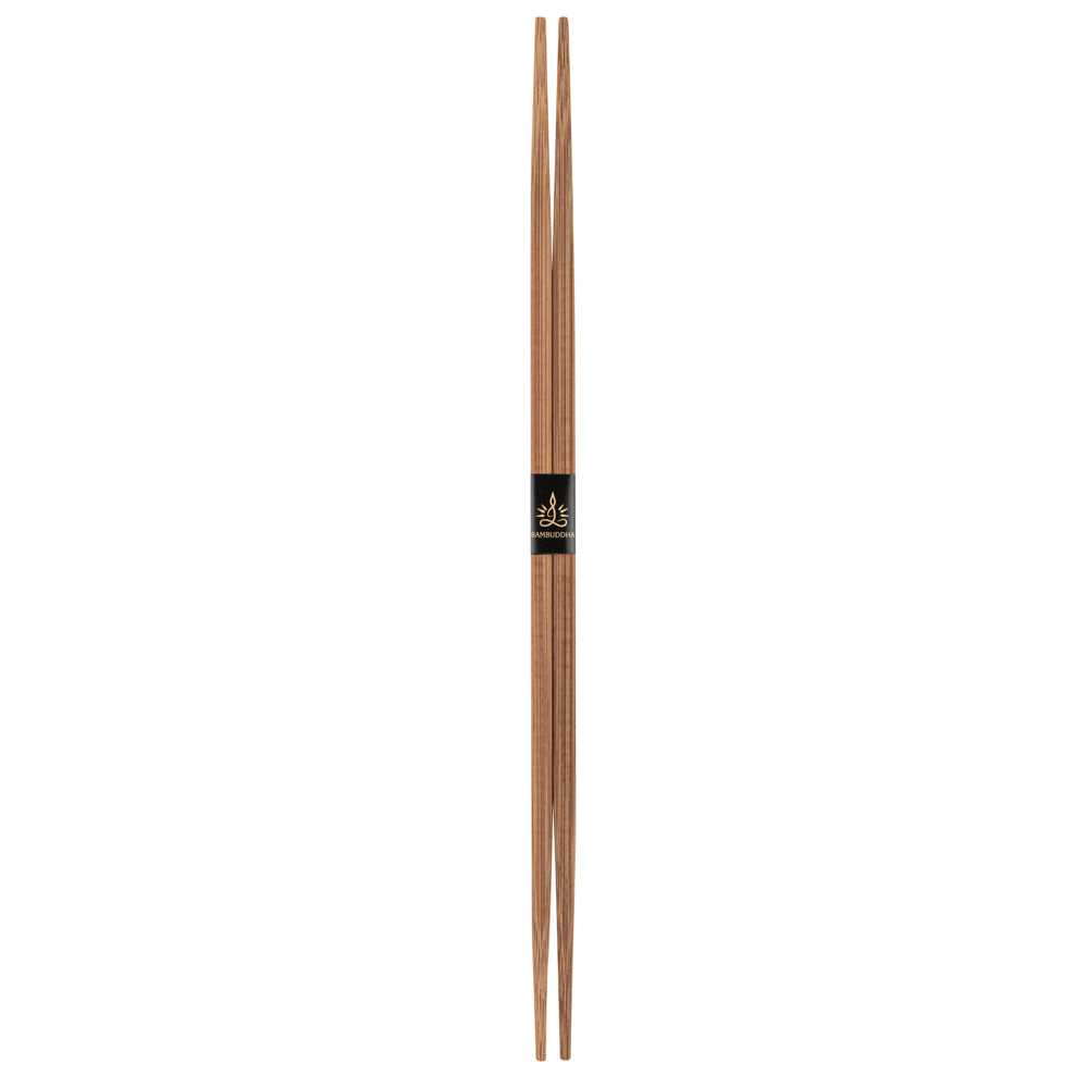 Bambuddha Brown Bamboo Contour Chopsticks - with Paper Band - 10 1/4" - 1000 count box