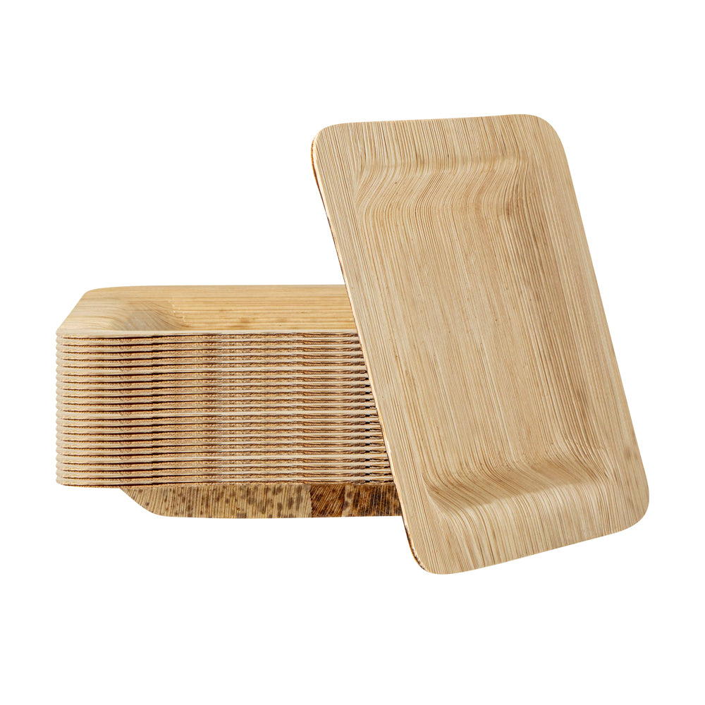 Bambuddha Square Natural Bamboo Plate - 4 3/4" x 4 3/4" x 1/2" - 100 count box