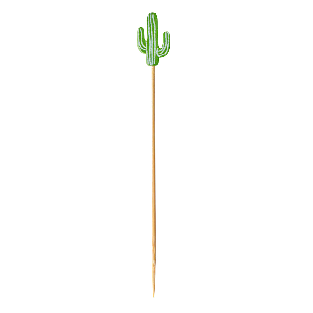 Green Bamboo Cactus Skewer - 4 3/4" - 1000 count box