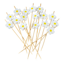 White Bamboo Daisy Skewer - 4 3/4