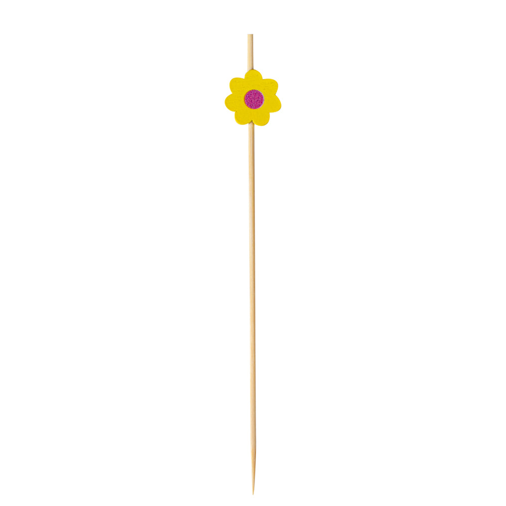 Yellow Bamboo Sunflower Skewer - 4 3/4" - 1000 count box