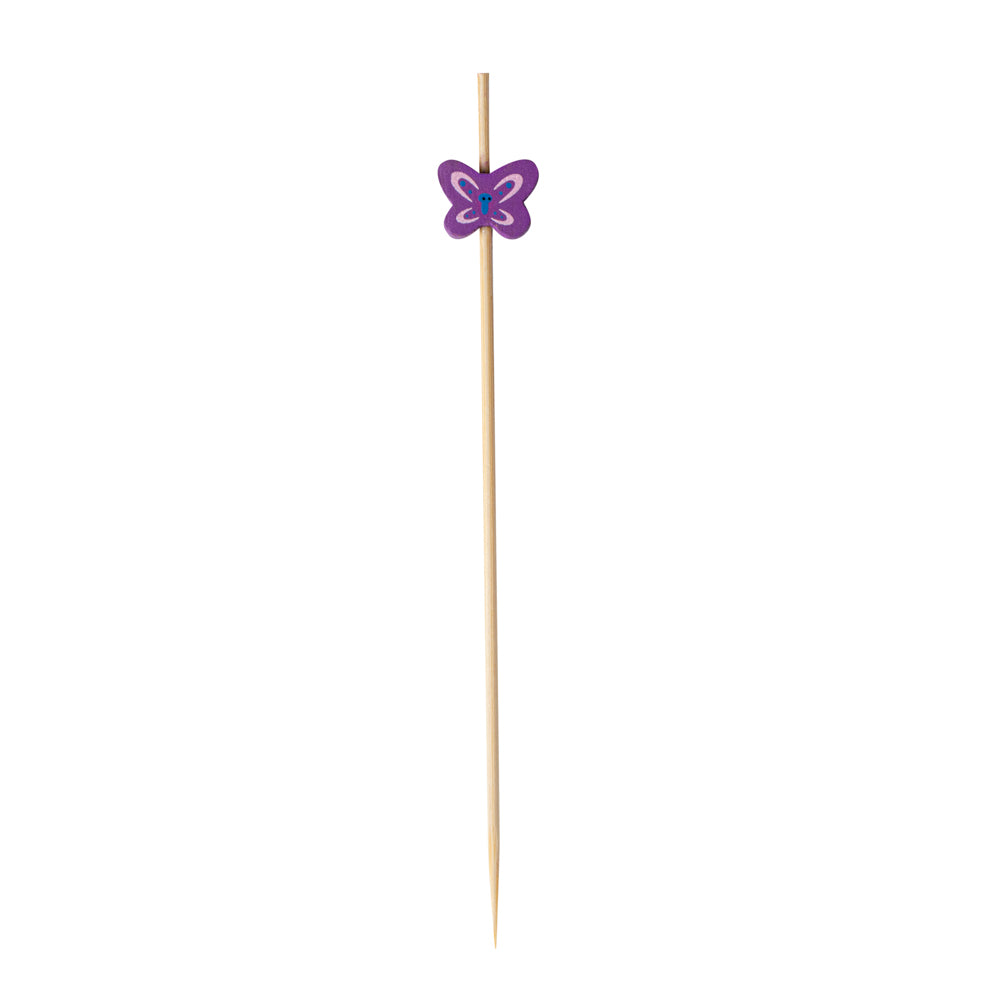 Purple Bamboo Butterfly Skewer - 4 3/4" - 1000 count box