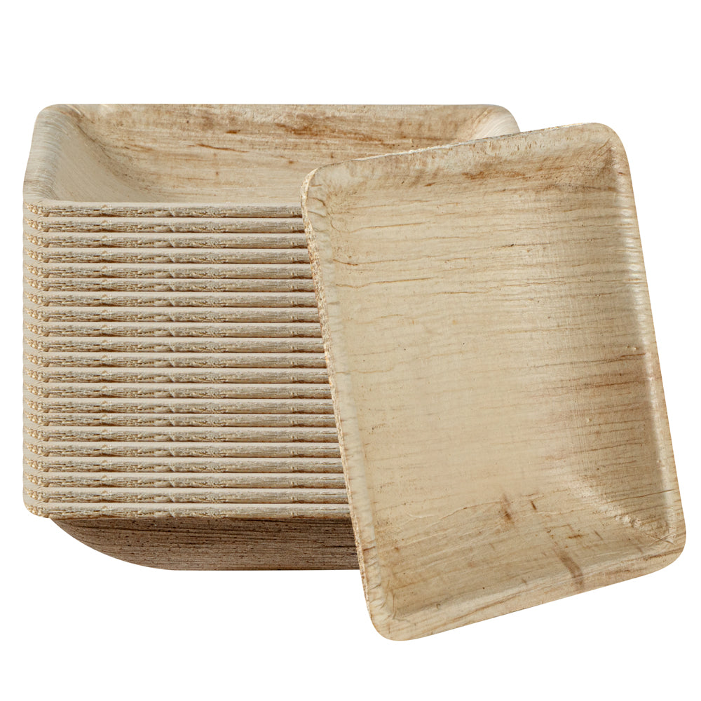 Indo Square Natural Palm Leaf Plate - 3" x 3" x 3/4" - 100 count box