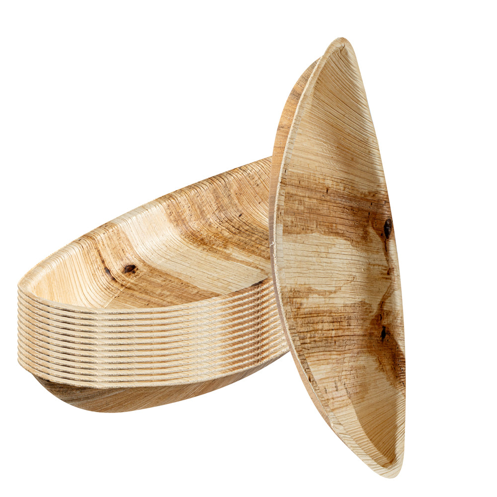 Indo Natural Palm Leaf Boat - 12" x 5" x 3/4" - 100 count box