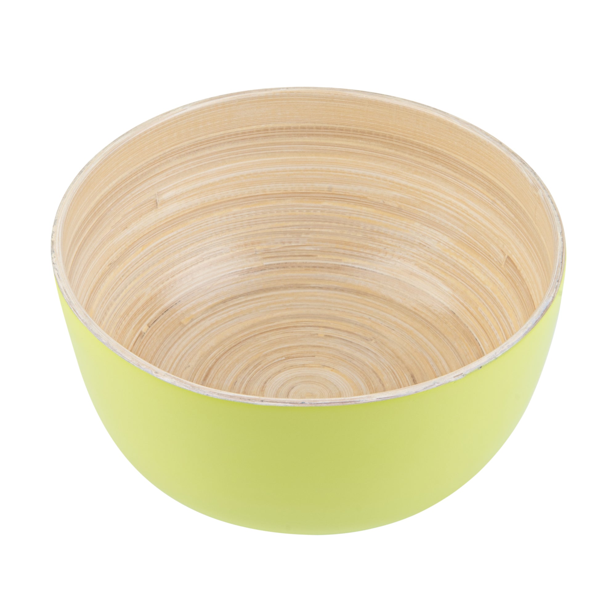 Bambuddha 15 oz Round Green Spun Bamboo Small Salad Bowl - 7 3/4" x 7 3/4" x 4" - 1 count box