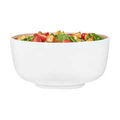 Bambuddha 15 oz Round White Spun Bamboo Small Salad Bowl - 7 3/4