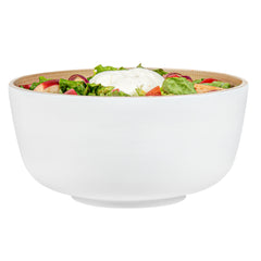 Bambuddha 25 oz Round White Spun Bamboo Medium Salad Bowl - 9 1/2