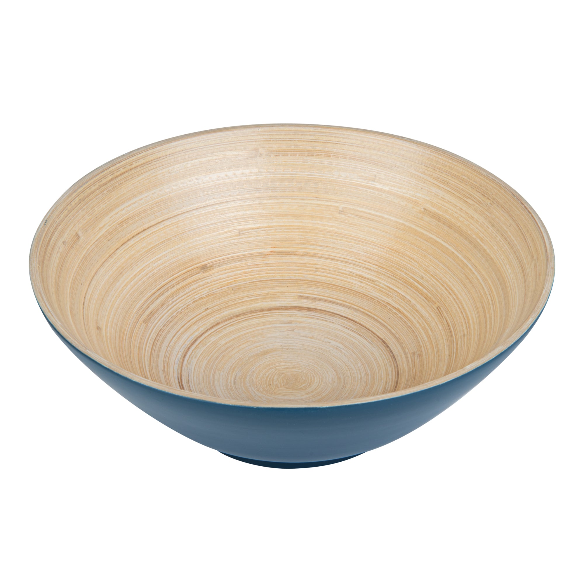 Bambuddha 29 oz Round Blue Spun Bamboo Serving Bowl - 8 1/4" x 8 1/4" x 3 1/4" - 1 count box