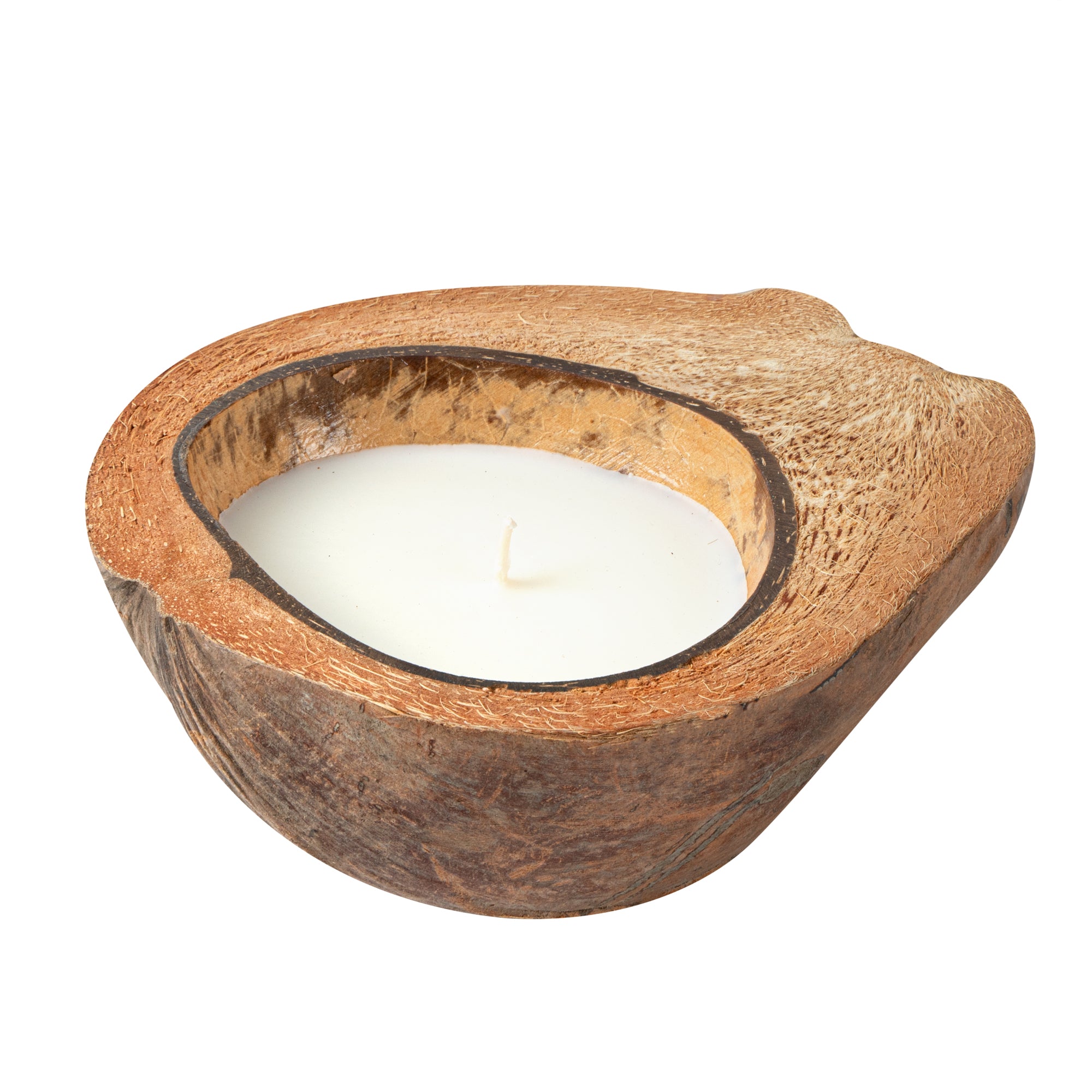 Coco Casa Handmade Coconut Shell Husk Candle - Sandalwood - 6 1/2" x 6 1/2" x 2 1/2" - 10 count box