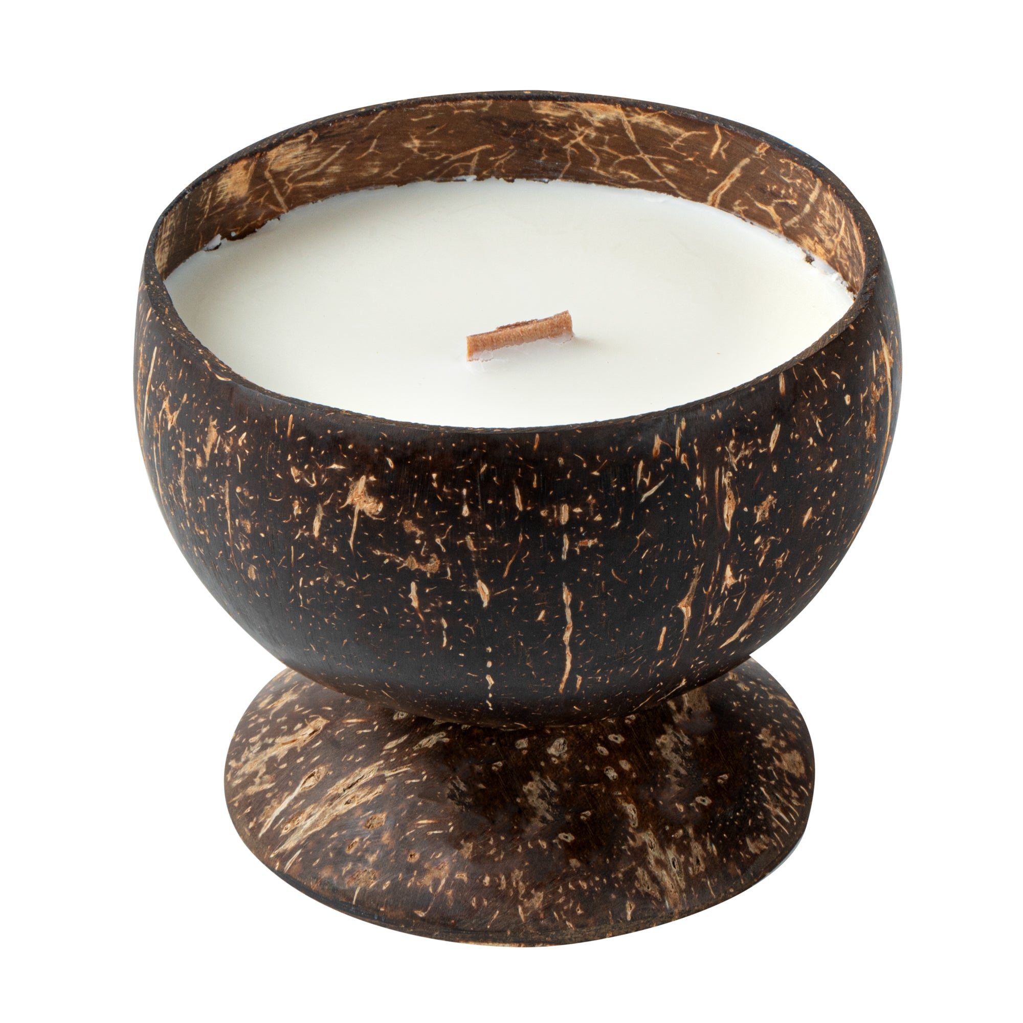 Coco Casa Handmade Coconut Candle Bowl - Sandalwood and Shea - 4" x 4" x 2 3/4" - 10 count box