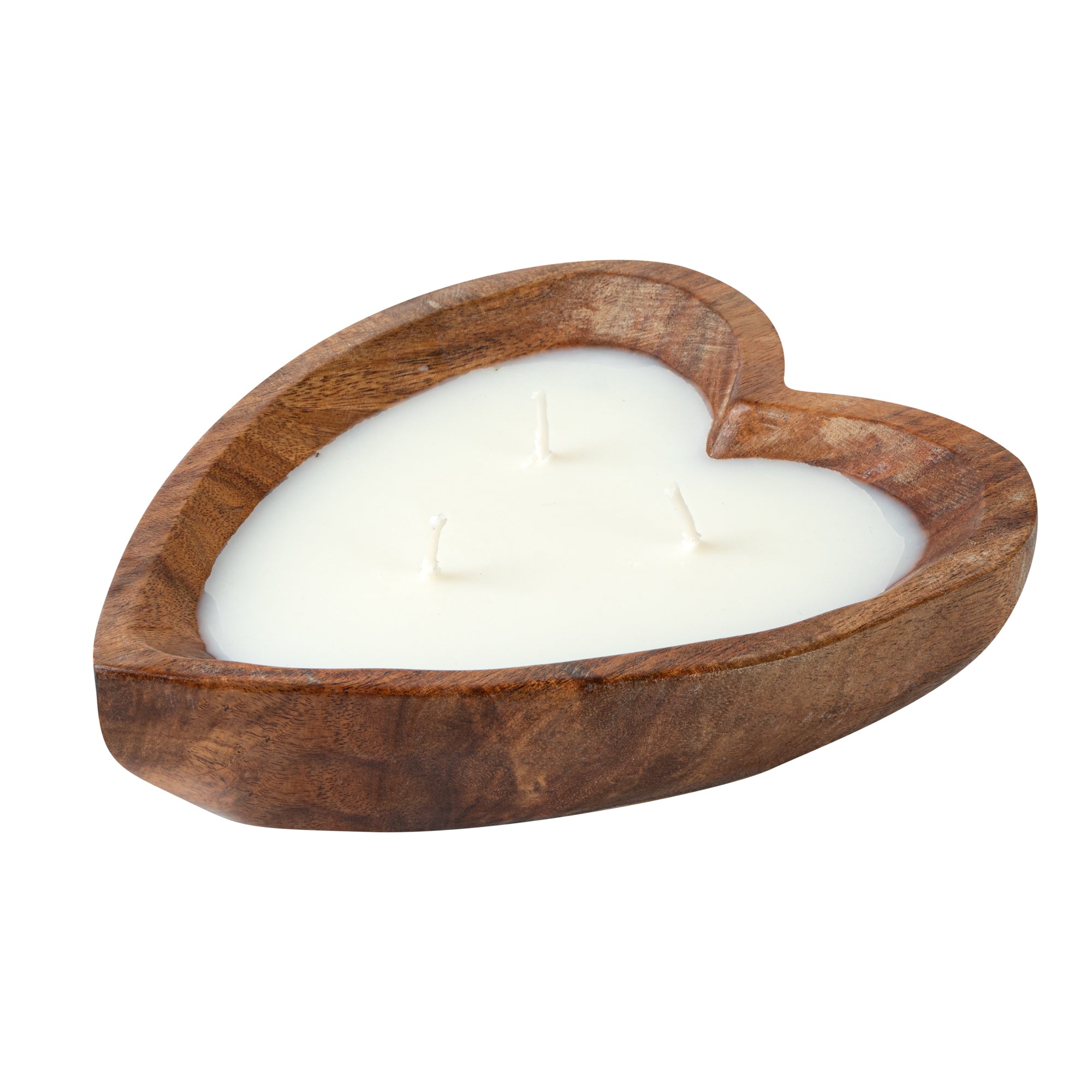 Coco Casa Handmade Wood Heart Dough Bowl Candle - Lavender - 7" x 5 1/2" x 2" - 10 count box