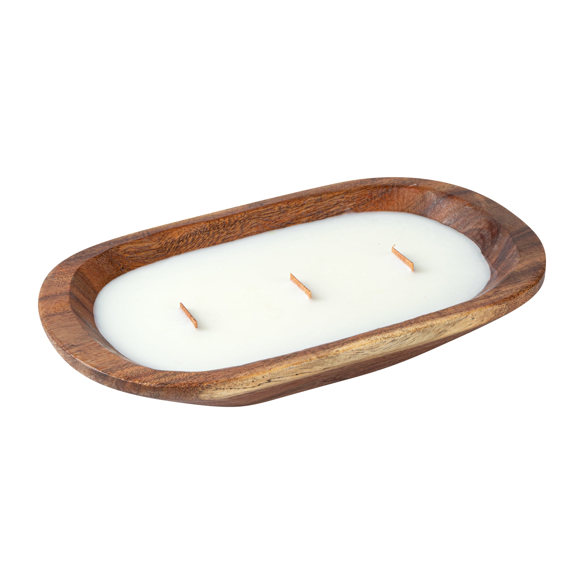 Coco Casa Handmade Wood Dough Bowl Candle - Vanilla - 9" x 5 1/2" x 2" - 10 count box