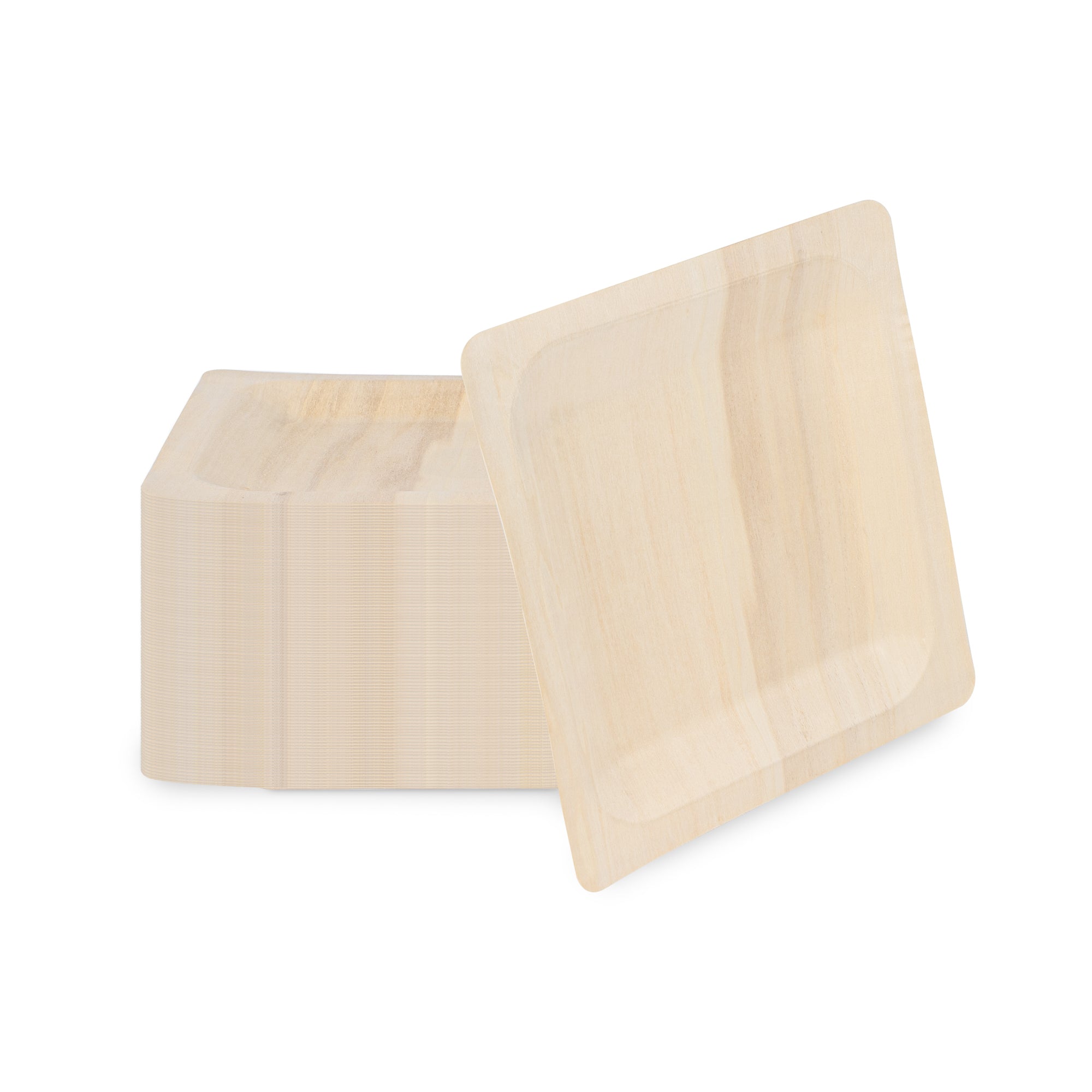 Taipei Square Natural Poplar Plate - 8 1/2'' x 8 1/2'' x 3/4'' - 200 count box