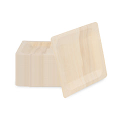 Taipei Square Natural Poplar Plate - 8 1/2'' x 8 1/2'' x 3/4'' - 50 count box