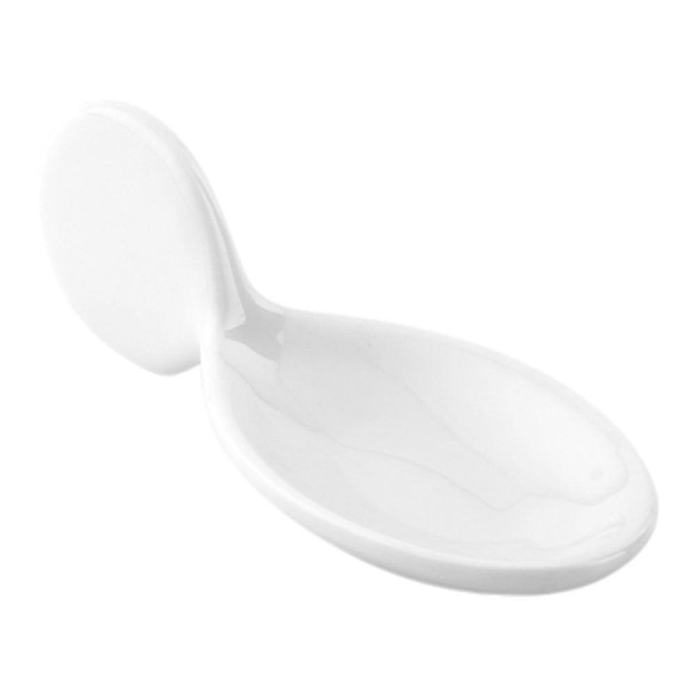 Fish White Porcelain Spoon - 4" x 1 1/2" x 1 1/4" - 10 count box