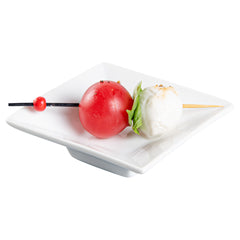 Square White Porcelain Mini Modern Plate - 3