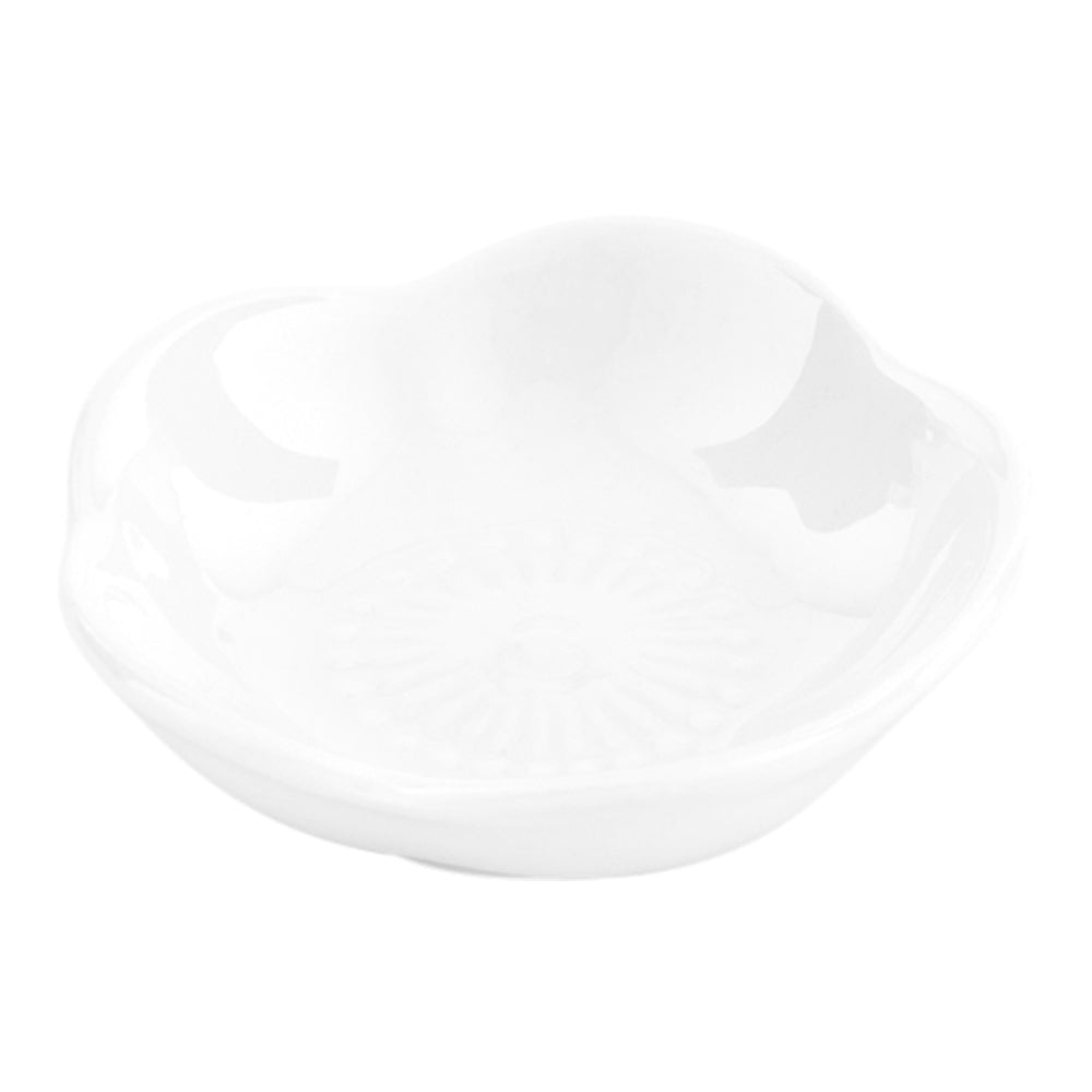 Round White Porcelain Mini Le Fleur Dish - 3" x 3" x 1" - 10 count box