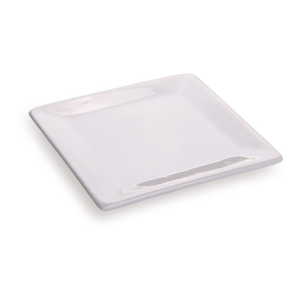 Square White Porcelain Mini Edge Plate - 3" x 3" - 10 count box