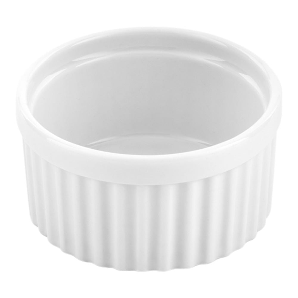 5 oz Round White Porcelain Mini Ramekin - 3" x 3" x 1 1/2" - 10 count box