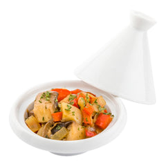 Round White Porcelain Mini Tajine - 3 1/2