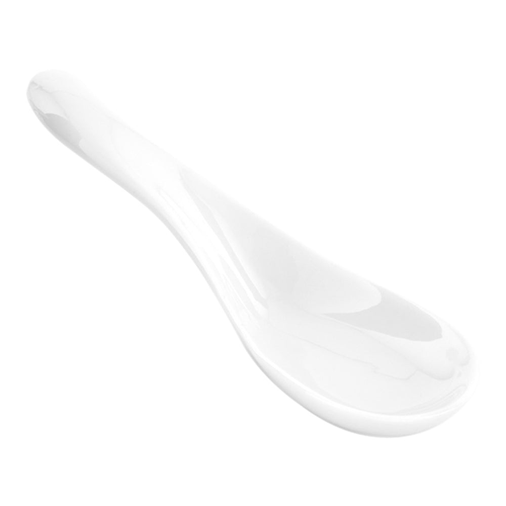 White Porcelain Wave Spoon - 5" x 1 3/4" x 1" - 10 count box