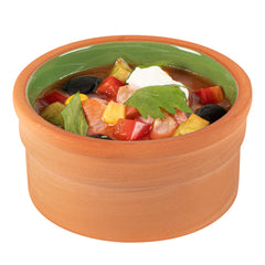 Terra Tek 5 oz Terracotta Cazuela Bowl - Green Glazed Interior, Oven-Safe, Microwave-Safe - 3 3/4