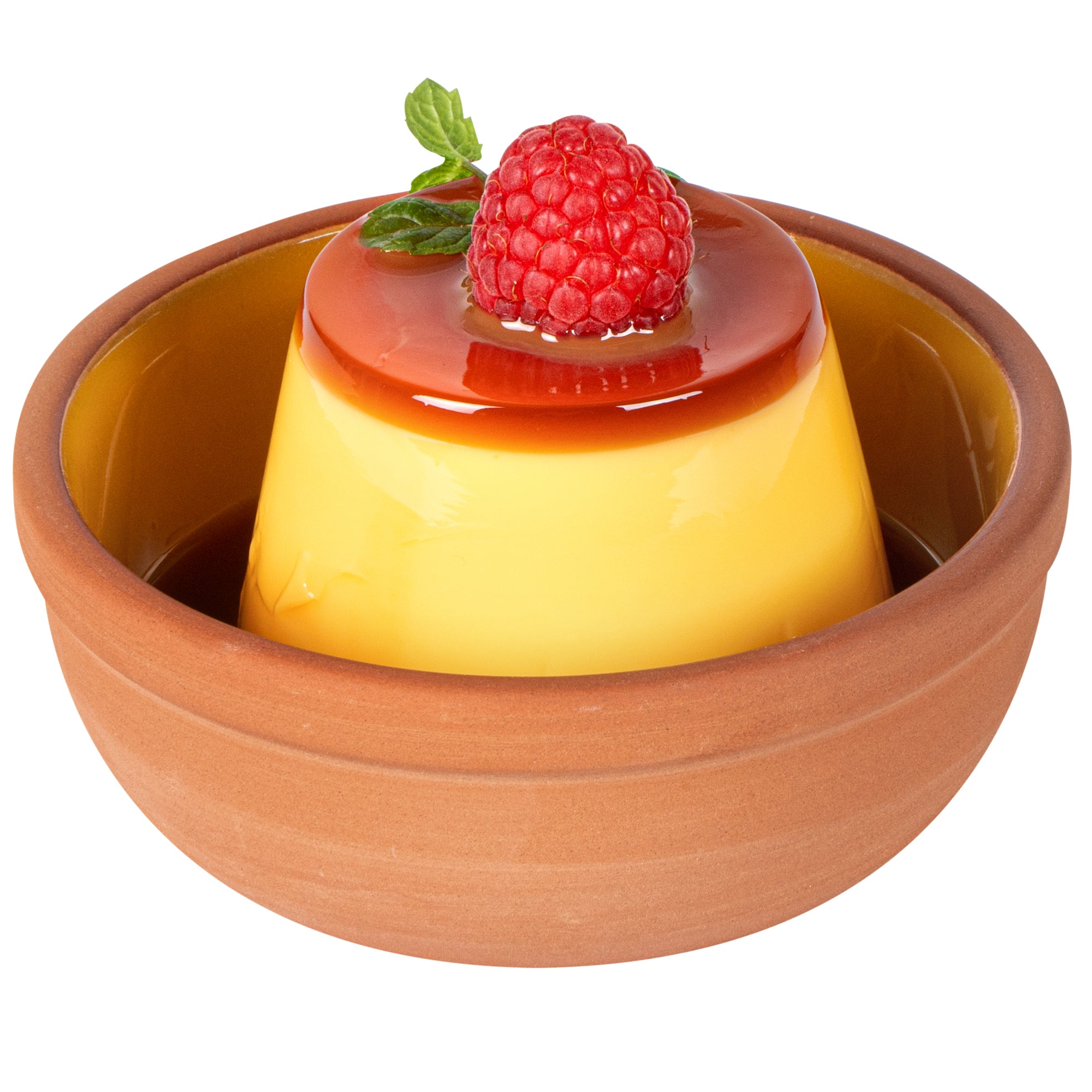 Terra Tek 5 oz Terracotta Cazuela Bowl - Yellow Glazed Interior, Oven-Safe, Microwave-Safe - 4'' x 4'' x 1 1/2'' - 10 count box