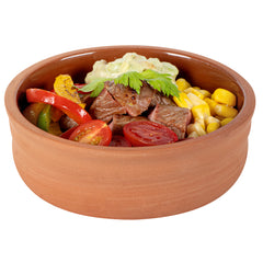 Terra Tek 7 oz Terracotta Cazuela Bowl - Brown Glazed Interior, Oven-Safe, Microwave-Safe - 4 3/4'' x 4 3/4'' x 1 1/2'' - 2 count box