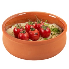 Terra Tek 17 oz Terracotta Cazuela Bowl - Brown Glazed Interior, Oven-Safe, Microwave-Safe - 5 3/4