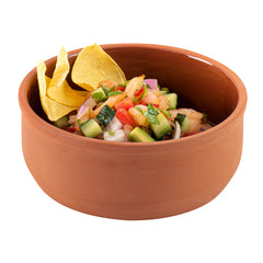 Terra Tek 27 oz Terracotta Cazuela Bowl - Brown Glazed Interior, Oven-Safe, Microwave-Safe - 6 1/4'' x 6 1/4'' x 2 1/2'' - 2 count box