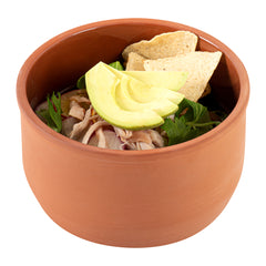 Terra Tek 34 oz Terracotta Cazuela Bowl - Brown Glazed Interior, Oven-Safe, Microwave-Safe - 6 1/4