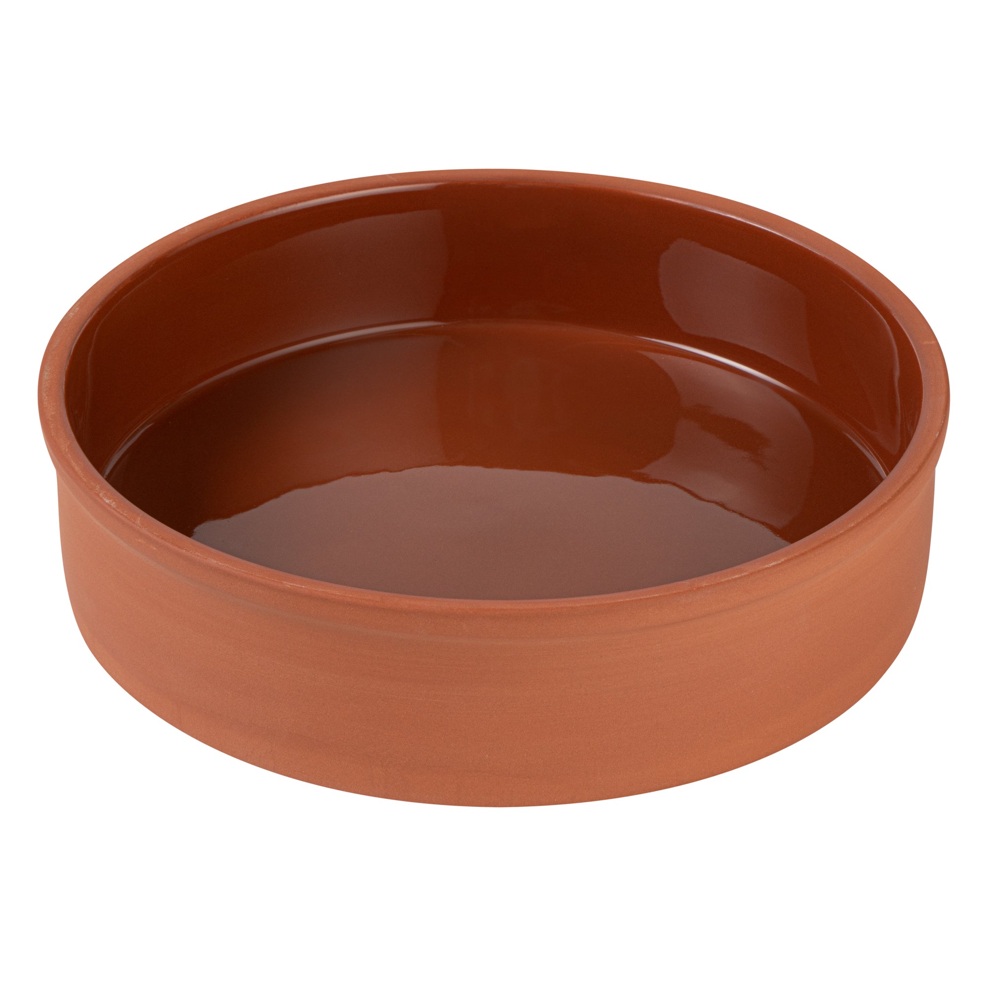 Terra Tek 51 oz Terracotta Cazuela Bowl - Brown Glazed Interior, Oven-Safe, Microwave-Safe - 9'' x 9'' x 2 1/4'' - 10 count box