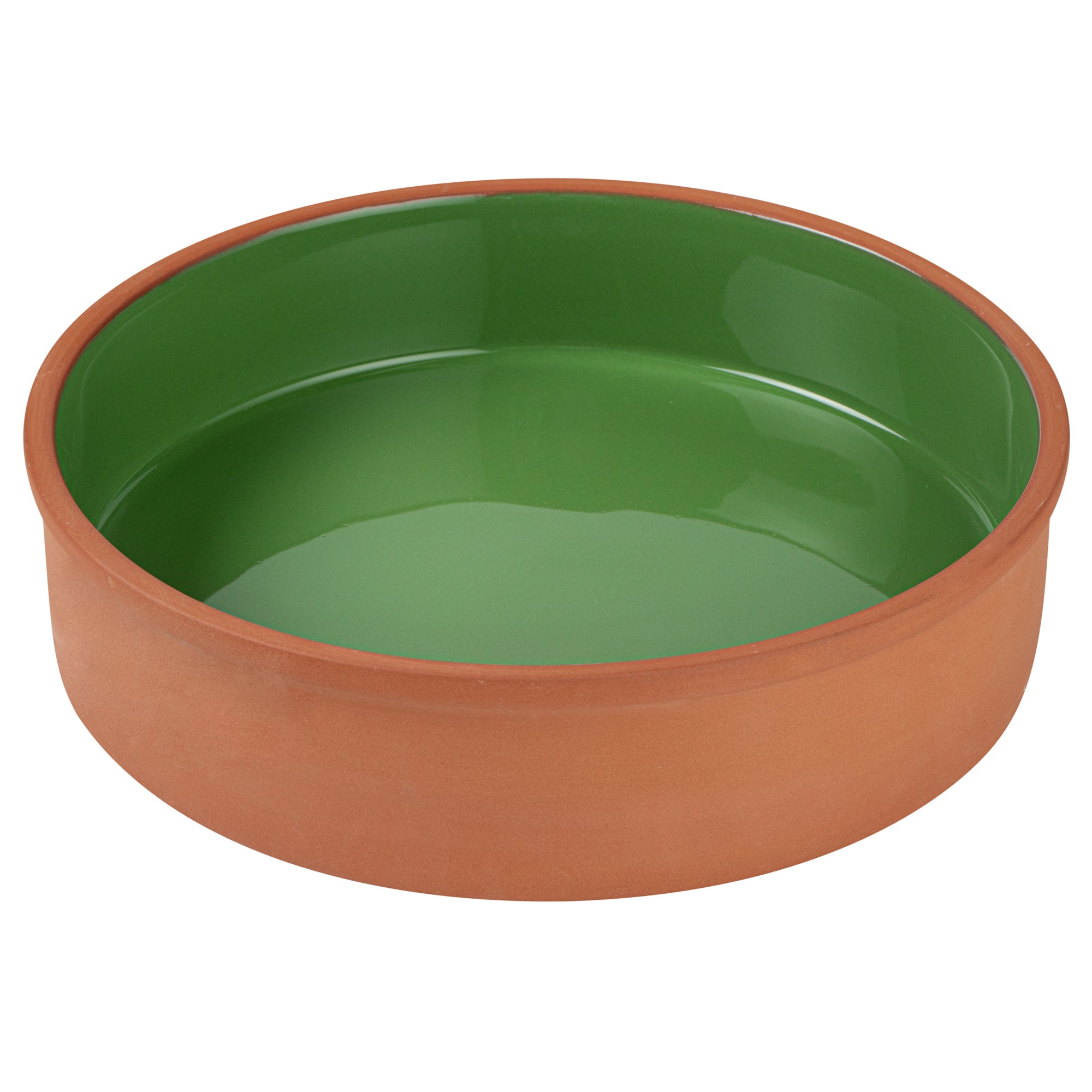 Terra Tek 51 oz Terracotta Cazuela Bowl - Green Glazed Interior, Oven-Safe, Microwave-Safe - 9'' x 9'' x 2 1/4'' - 10 count box