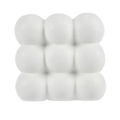 Table Art White Ceramic Bubble Cube Vase - 4 1/2'' x 4 1/2'' x 4 1/4'' - 1 count box