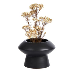 Table Art Black Ceramic Mushroom Vase - 5 3/4'' x 5 3/4'' x 4'' - 1 count box