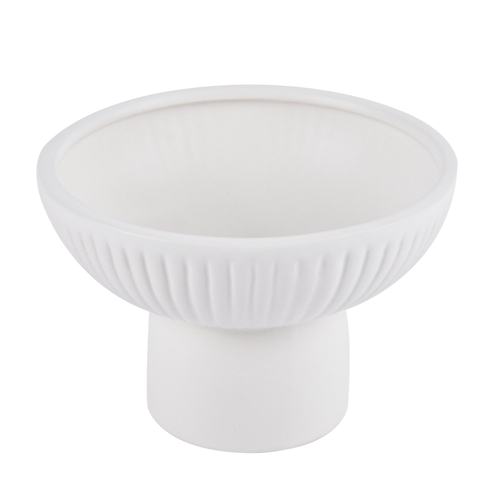 Table Art White Ceramic Pedestal Vase - 6'' x 6'' x 4'' - 1 count box