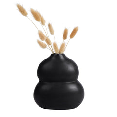 Table Art Black Ceramic Gourd Vase - 6 1/2'' x 4'' x 7'' - 1 count box