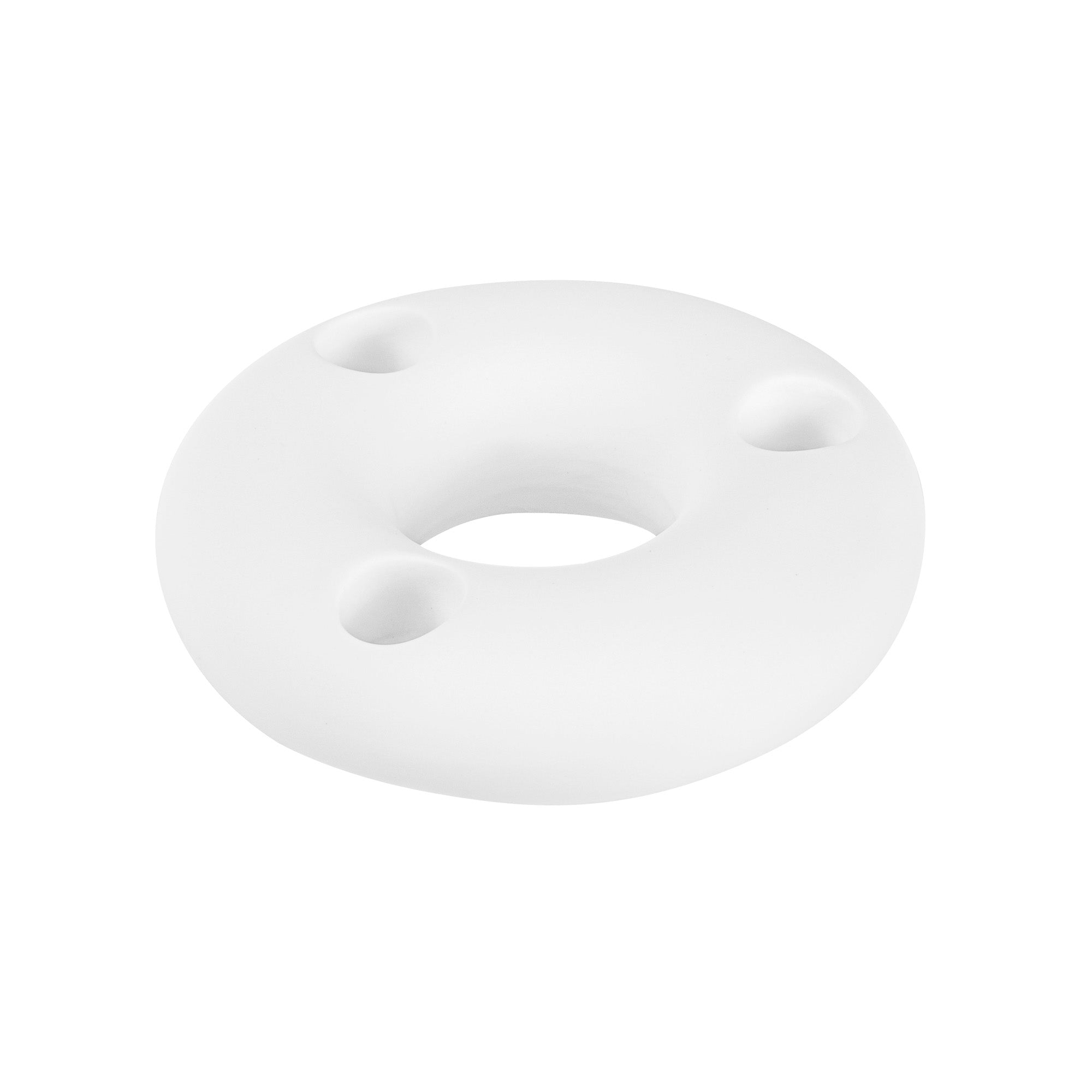 Table Art White Ceramic Ring Vase - 6'' x 6'' x 1 3/4'' - 1 count box