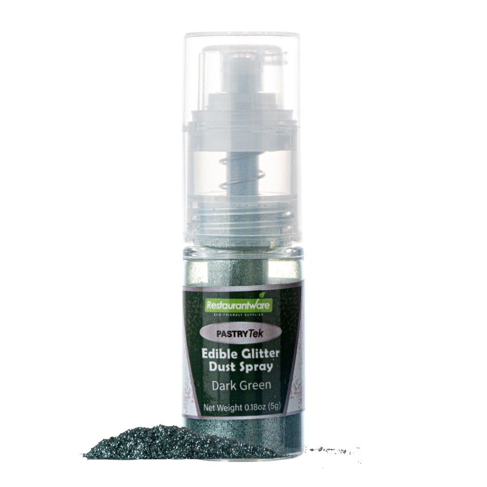 Pastry Tek 5g Dark Green Edible Glitter Dust Spray - 1 count box